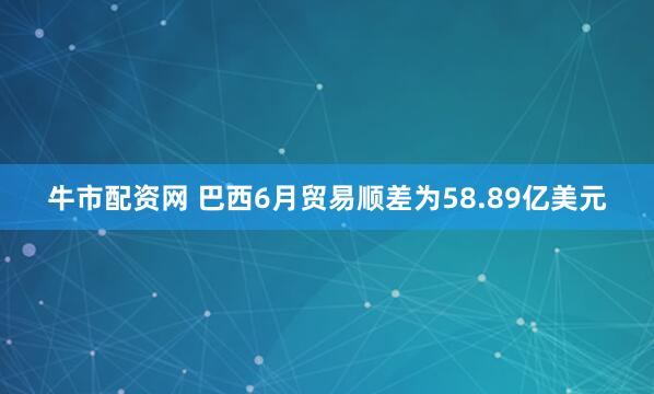 牛市配资网 巴西6月贸易顺差为58.89亿美元